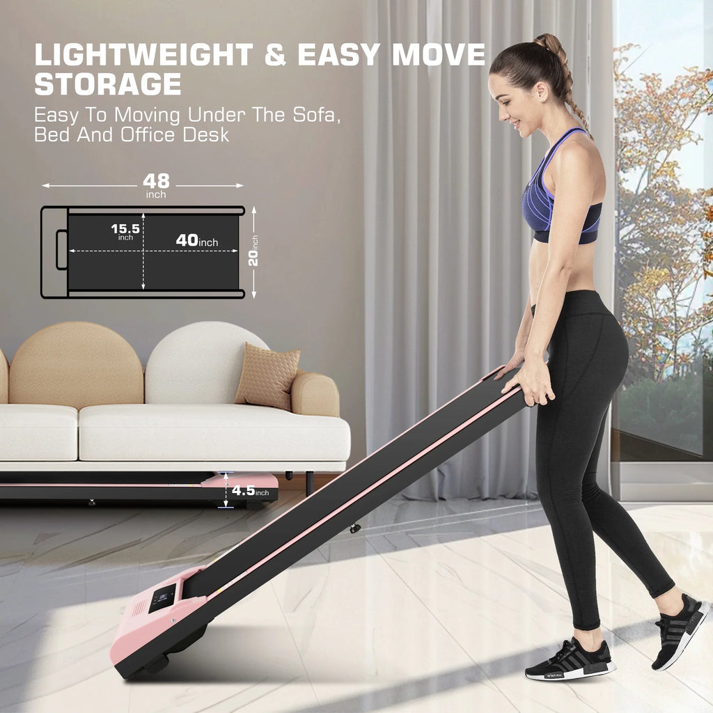 ANCHEER Walking Pad, 2 in 1 under Desk Treadmill with Remote Control、Led Display, 300 Lbs Portable Treadmill for Home/Office (Gray)